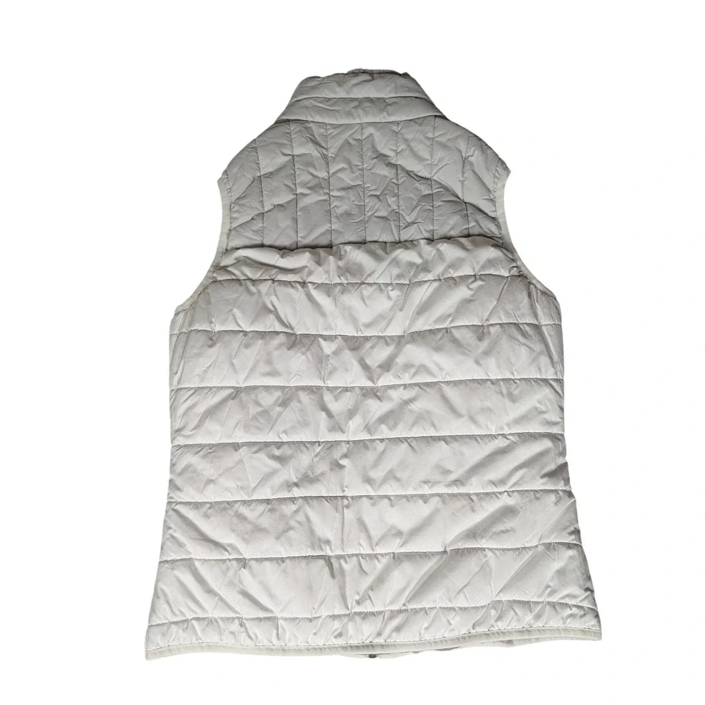 Reebok Womens Quilted‎ Puffer Vest Full Zip Light Grey Sleeveless Jacket S